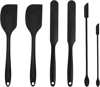 CORTNEY Set of 6pcs Silicone Spatulas, Cake Scrapers, Small Silicone Spatula High Heat Resistant Non-Stick Casserole Reusable for Cooking, Baking and Mixing