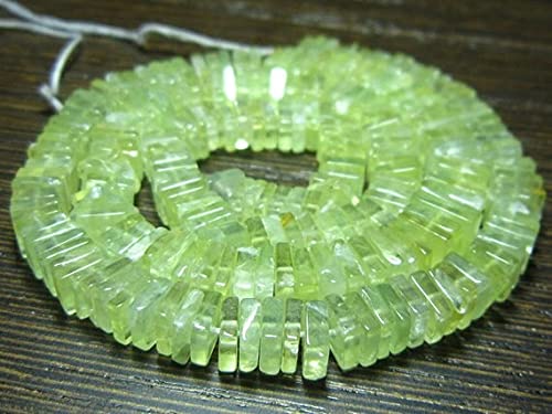 Prehnite smooth heishi cubes 15" pour création bijoux en pierre naturelle