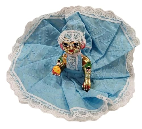 Image of Partish Laddu Gopal Summer Dress with Pagdi (Pack of 4) l Ladoo Gopal Cotton Dress l Kanha Ji Poshak Size 0 1 2 3 4 5 6 (Design J, Size 6)