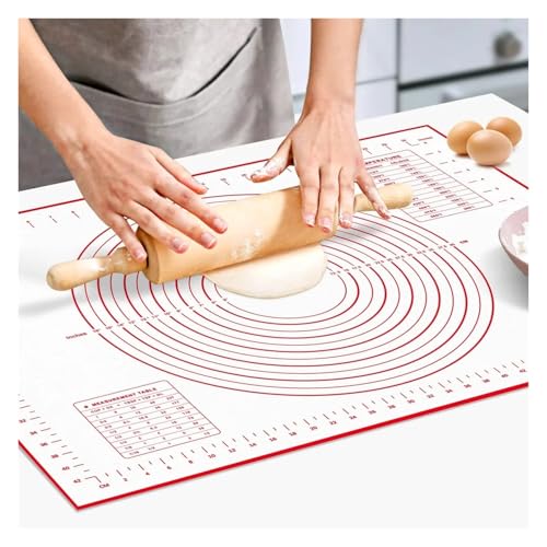Tapete grande de silicona para amasar, para hornear, pizza, pastel, masa, antiadherente, para hornear (tapete de macarrón, 30 círculos)