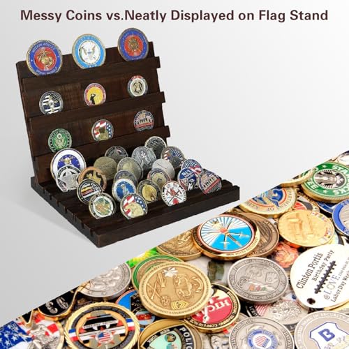 Expositor de Monedas de Madera de 9 Filas para Escritorio 5