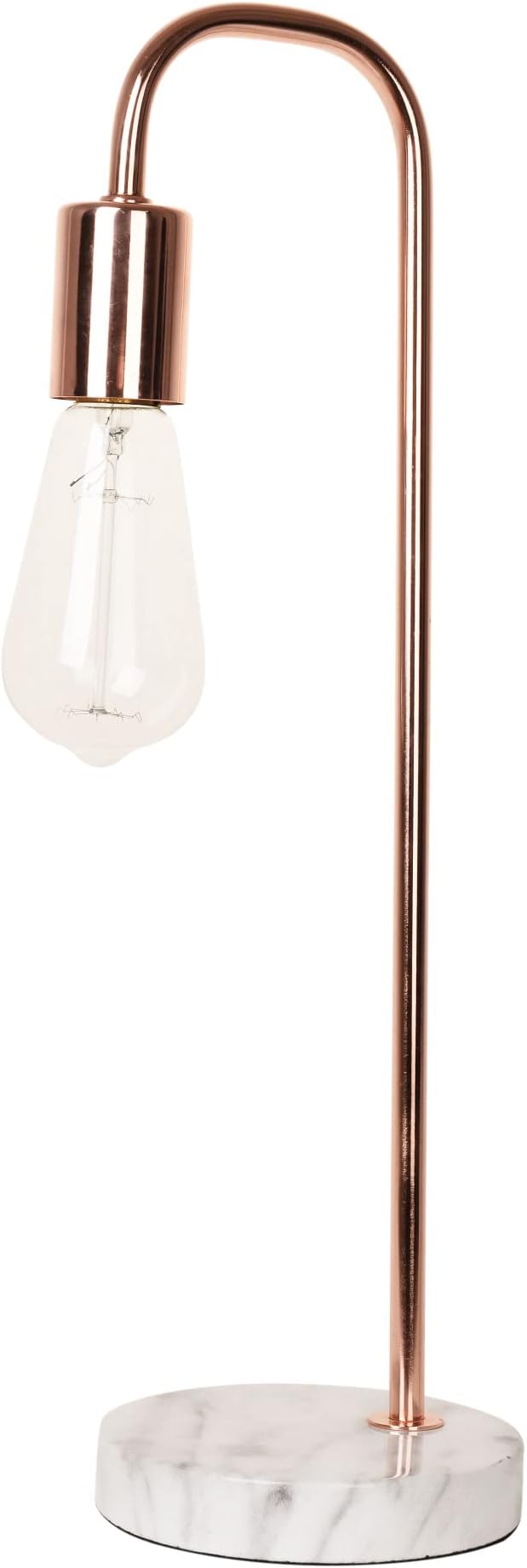 Catalina 20458-001 Modern Minimalist Sleek Faux Marble Table Lamp, 19", Rose Gold