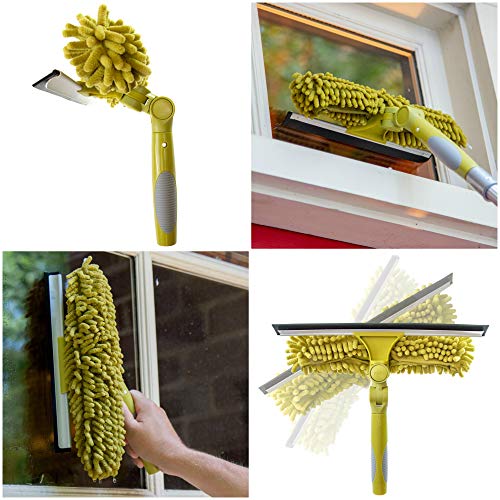 Docapole 30 Ft Reach Window Washing Kit With 6 To 24 Ft Telescoping Extension Pole, Window Squeegee And Scrubber Combo, Dual Pivot #TOP2