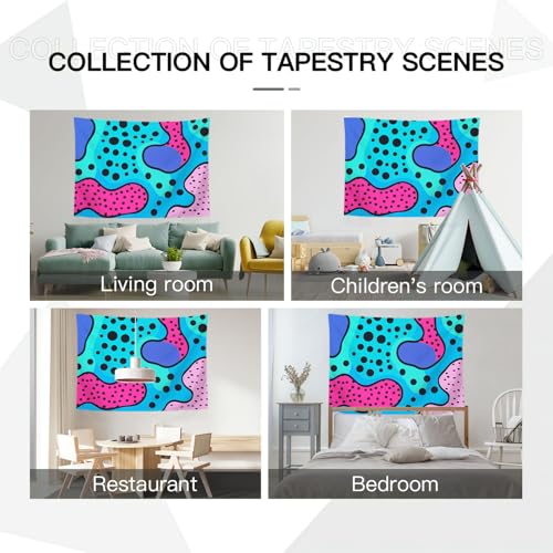 Tapiz moderno de pared para decorar dormitorios: tela abstracta azul de 150x230cm 5