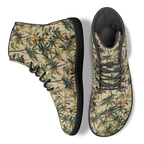 Fashion Print Womens Mens High Top Barefoot Sneakers Flat Shoes