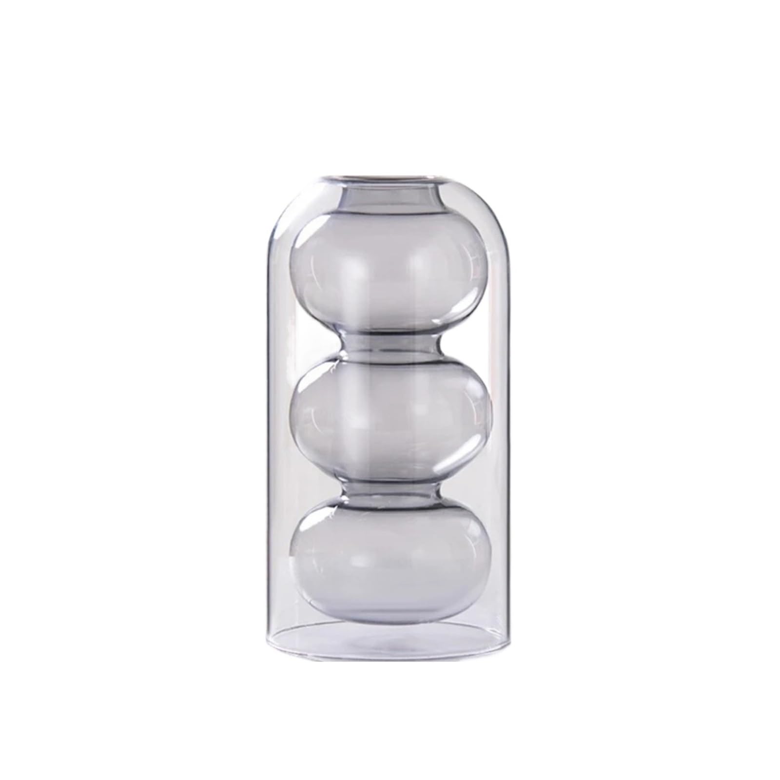 QuxetlRyz Glass Hydroponic Vase Colored Glass Vase Simple Living Room Flower Arrangement Dry Flowers for Wedding Centerpieces Home Decoration(Grey)