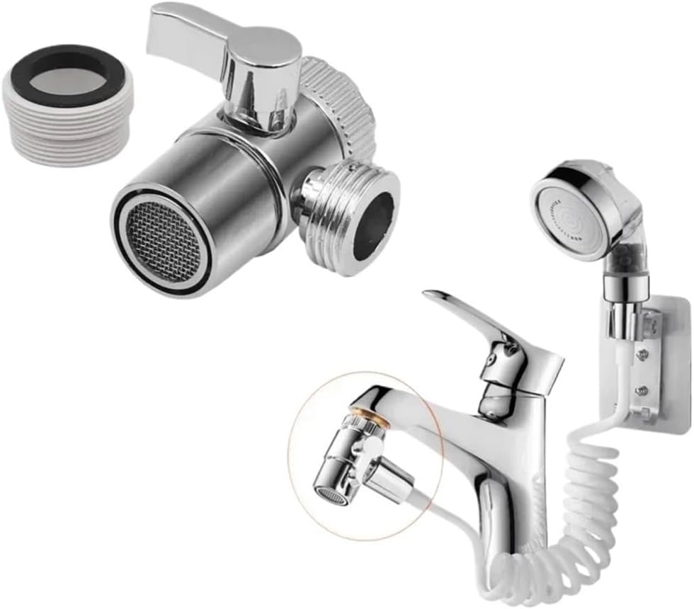 Copper 3 Way Shower Head Diverter Valve G1/2 Three Function Switch Adapter Connector Head Faucet Segregator Bathroom Accessories(2 Way Diverter-A)