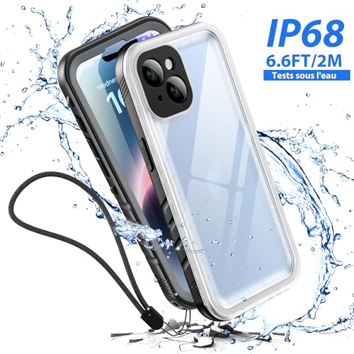 Coque iPhone 14 étanche IP68 antichoc militaire, housse transparente rigide - 5