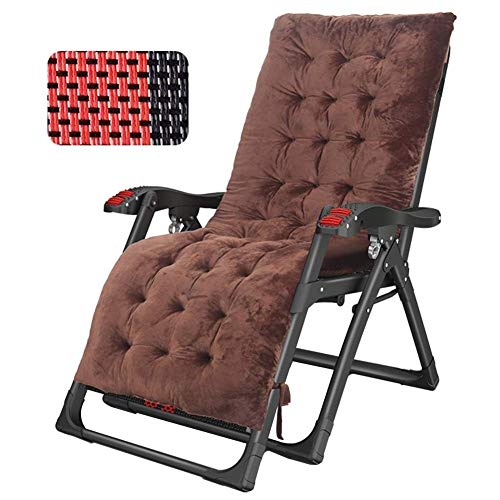 Sun Lounger Zero Gravity Patio Oversize Lounger Chair, Folding Sun Loungers Outdoors Beach Recliner Armchair with Cushions (Color : Brown)