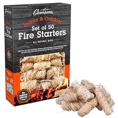 All Natural Fire Starters (50 Pack) - Unique Design Lights Quick & Easily with No Flare Up- Indoor Outdoor Use for Barbecue Charcoal Grill, Campfire, Pellet Stove, Firewood - BBQ Grilling Gift for Men