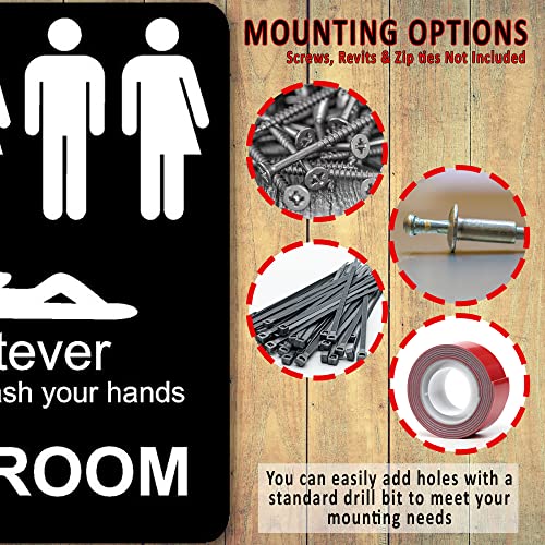 Just Please Wash Your Hands Sign - Inclusive Sign For Bathroom Door, Funny Bathroom Sign Bathroom Wall Decor - Alien Decor, Men, Womens, Handicap, Transgender Bathroom Sign, Bathroom Decor - 8.5"X10" #TOP4