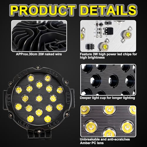 Lámparas LED Off Road 7 pulgadas 5100LM para vehículo miniatura 2
