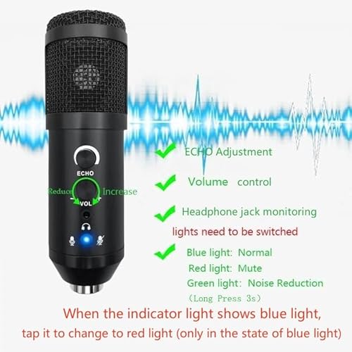Usb Microphone Gaming Microphone With Adjustable Boom Arm Rgb Condenser Mic Kit Plug & Play Studio Recording Microphone For Smartphone Laptop Ps4 Ps5 #TOP4