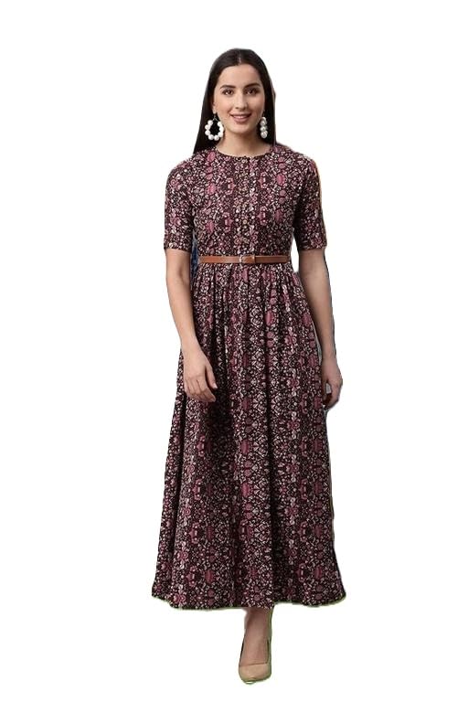 Women Printed Dress Three-Quarter Sleeve Elegant Designer Style Casual Party Formal Occasion Outfit-image-19