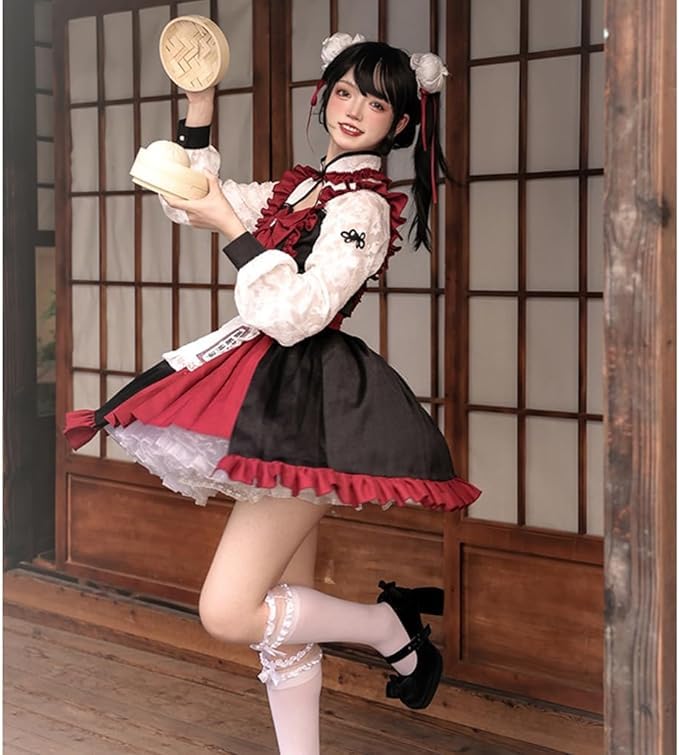 lolita 中華風 メイド服 ロリータ ワンピース フルセット　L224＃ lolita 中華風 メイド服 ロリータ ワンピース フルセット L224