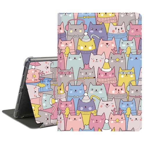 iPad 9th/8th/7th Generation Case 10.2 Inch (2021/2020/2019 Model), Multi-Angle Viewing Folio Stand Case Auto Sleep/Wake for iPad 10.2 Case, Slim Shockproof Cover for iPad 9/8/7 Gen (Cute Cats)