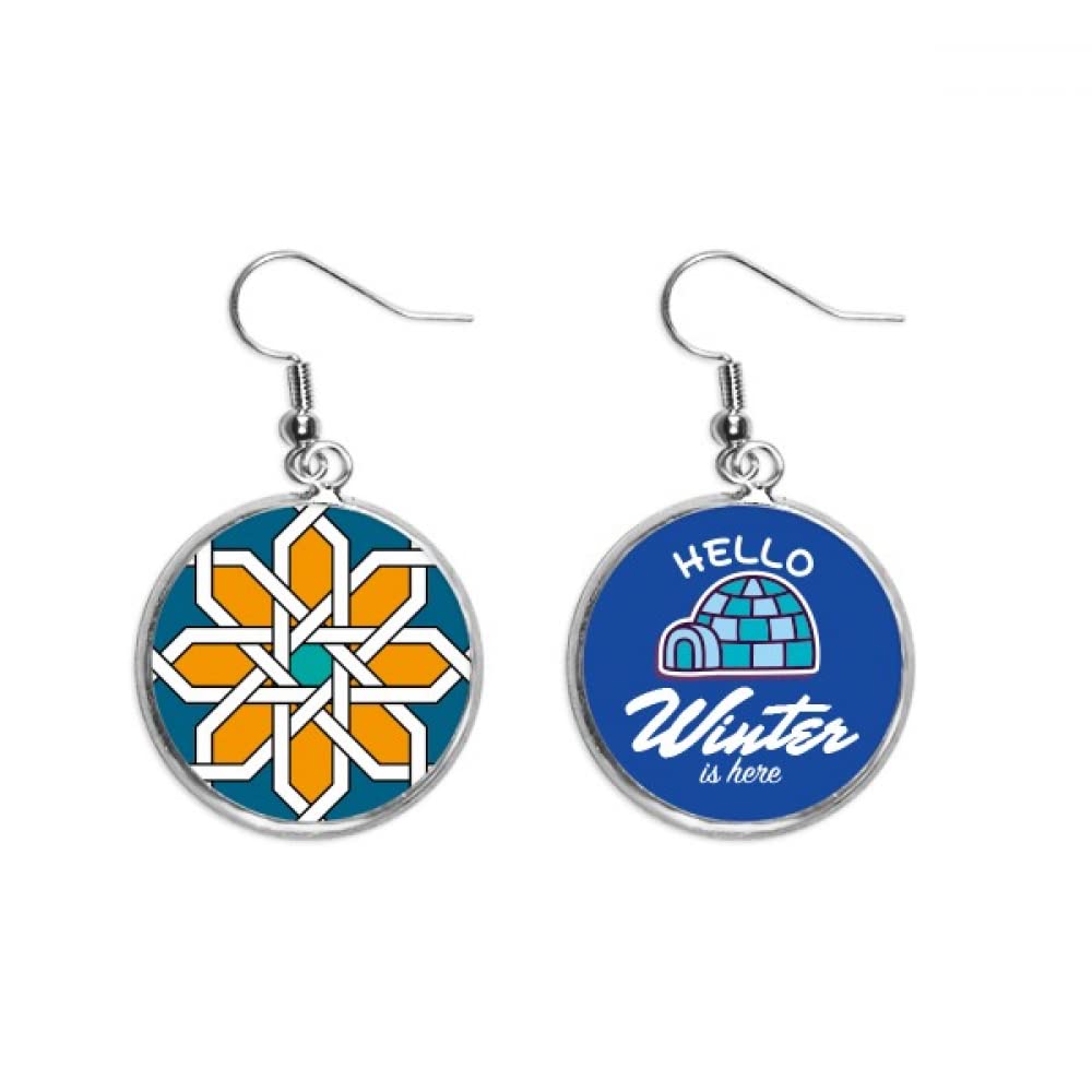 Pendientes de gota de geometría abstracta de Marruecos estilo flor invierno 5