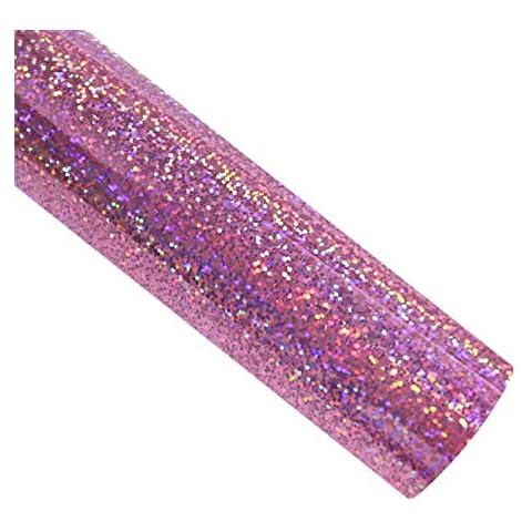 Holographic HTV Vinyl Rolls 12" x 5ft Heat Transfer Vinyl for DIY T-Shirts or Fabrics Iron on Vinyl Easy to Cut and Weed (Holographic Pink) Cover