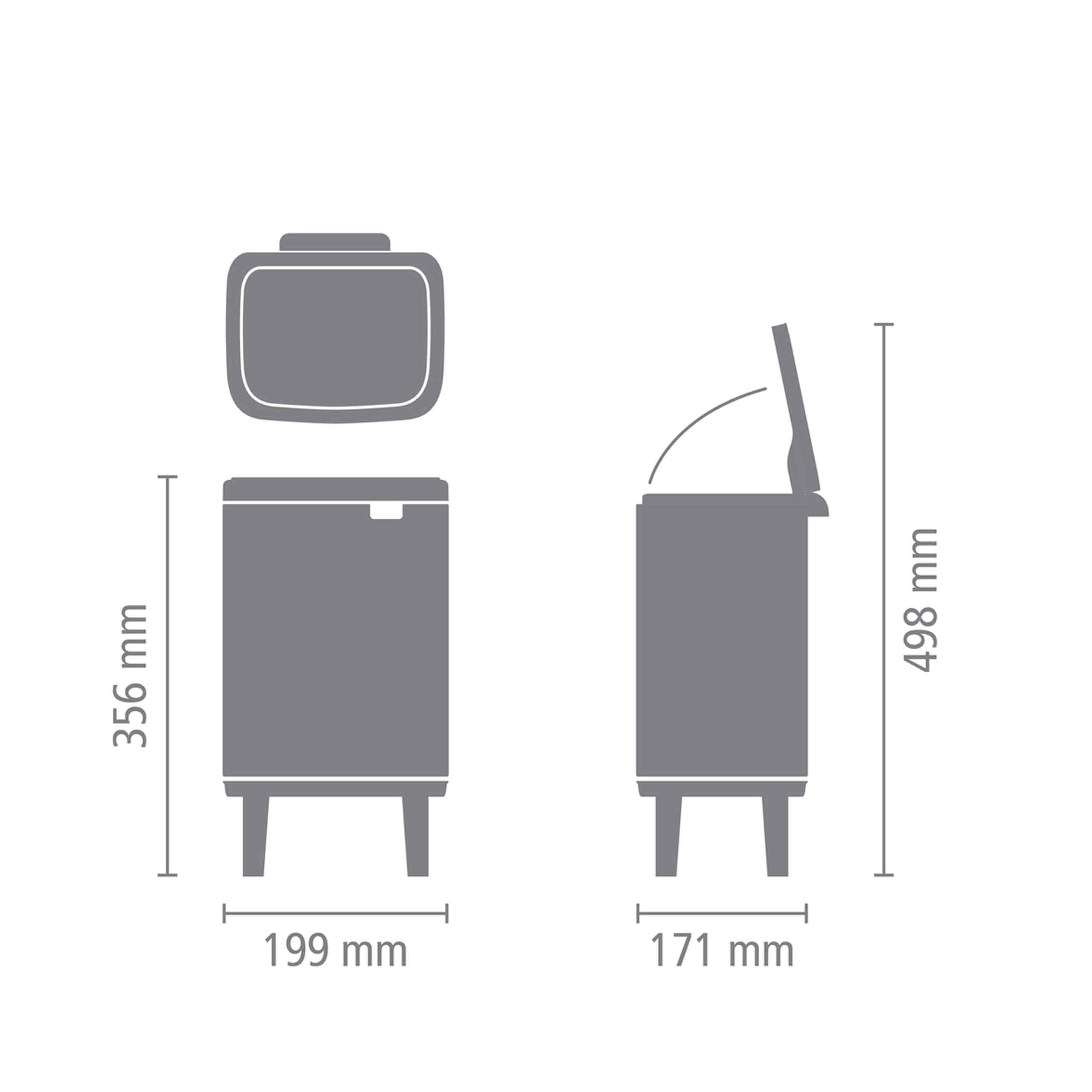 Brabantia Bo Hi 4L Pattumiera con coperchio Soft Close, Secchio Spazzatura ideale per bagno, camera da letto e ufficio, Cestino con secchio interno rimovibile e maniglia - Soft Beige
