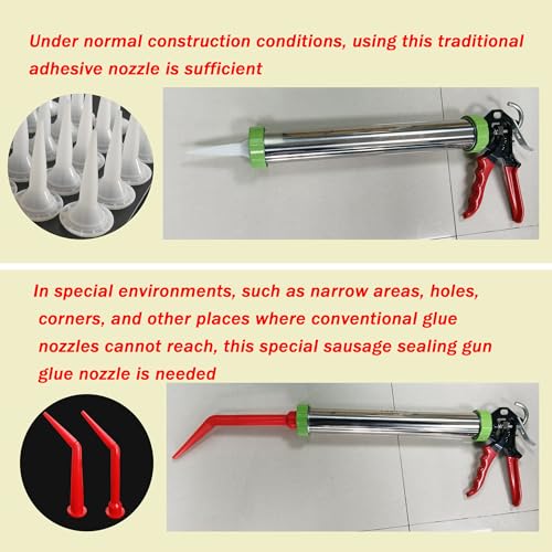 Image of Caulking Nozzle for Sausage Caulking Gun caulk tube adapters Used for the installation of glass, tiles, bathrooms, kitchens, advertisements, etc