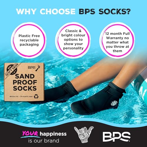 image for BPS Soft Skin Neoprene Socks (Sport Pro - Black/White Logo, X-Small)
