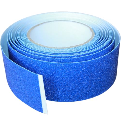 Image of Anti Slip Tape 2 Inch Wide, Waterproof Grip Adhesive Tape, Heavy Duty High Traction Friction for Indoor /Outdoor Steps (33 Ft /Blue).