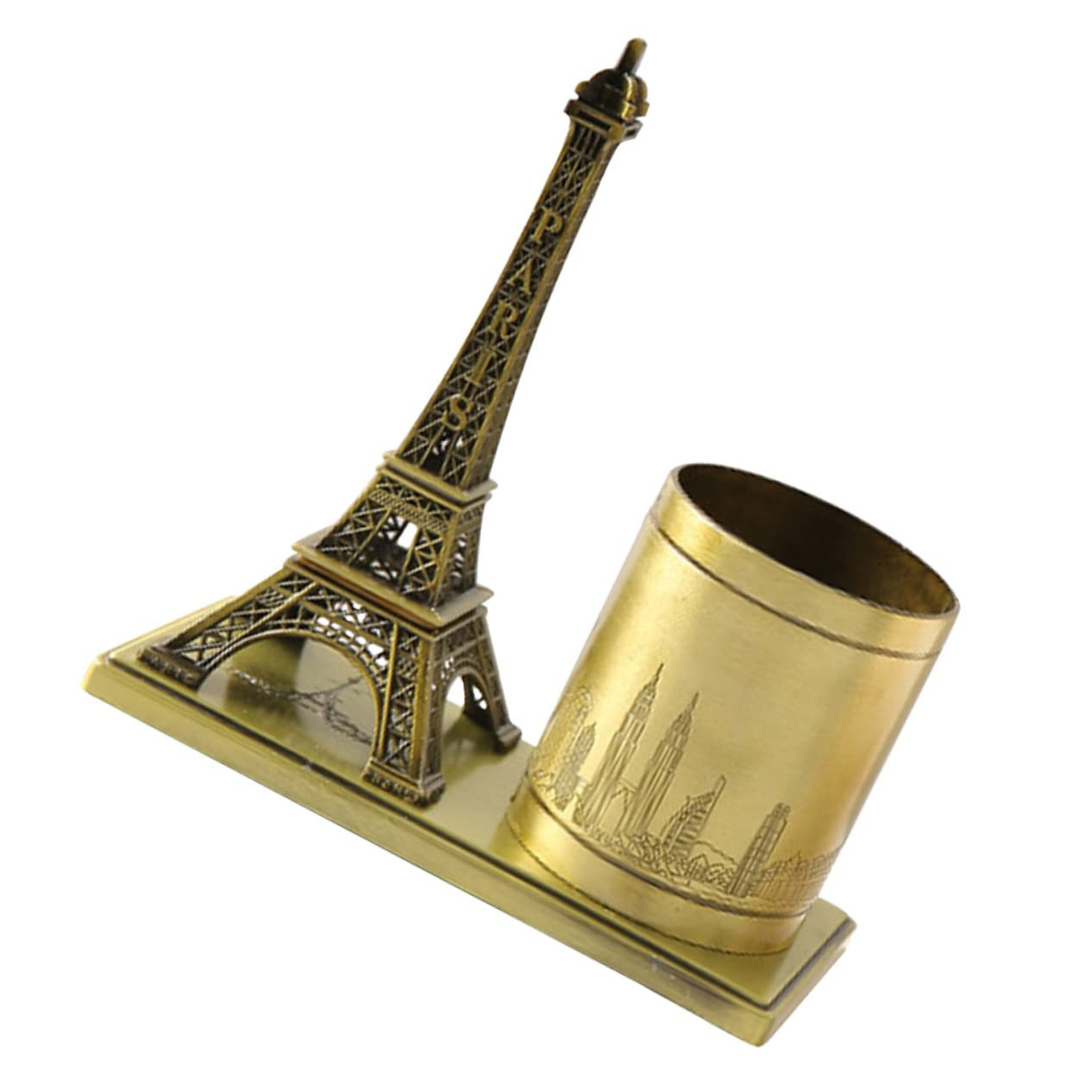 Support de rangement pour crayons en métal avec ornement Tour Eiffel