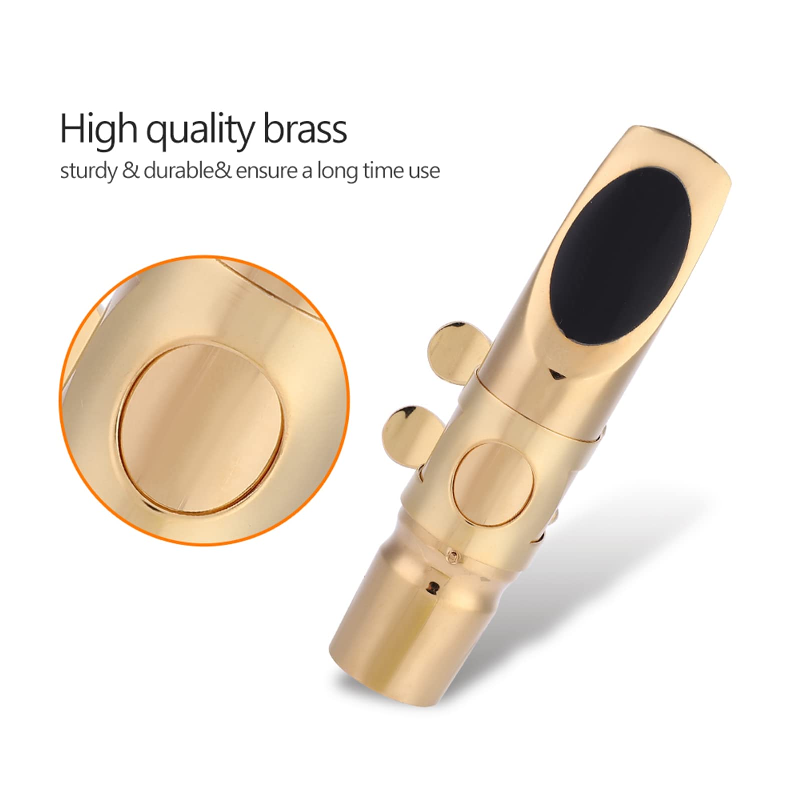 Boquilla para saxofn alto Eb Alto, boquilla de latn 6C para saxofn alto con almohadillas para