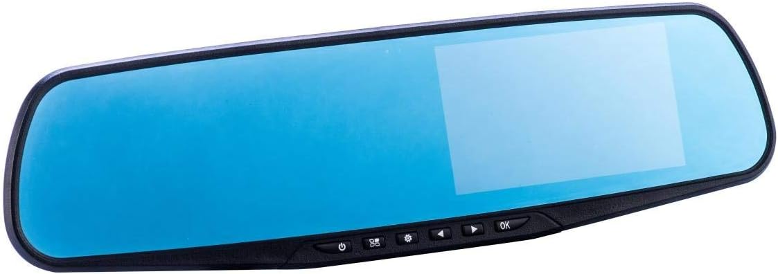 Co-Pilot CPDVR3 1080p Dual Functionality Dashcam with Rear View Mirror HD Video Recorder, 4.3 inch LCD Display and Built-in Microphone, Black