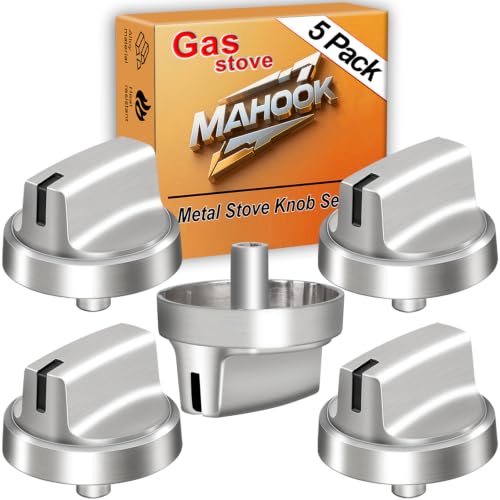 Image of Upgraded Metal WB03X29300 for GE Stove Knobs Replacements,Stainless Steel Finish,Compatible with JGP3030SL1SS JGP3030SL2SS JGP3036SL1SS Surface Burner Control Knobs, Gas Cooktop Replaces