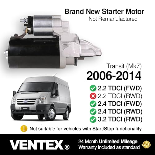 Démarreur VSM8202 compatible Ford Transit 2.2 TDCi et Defender - 2