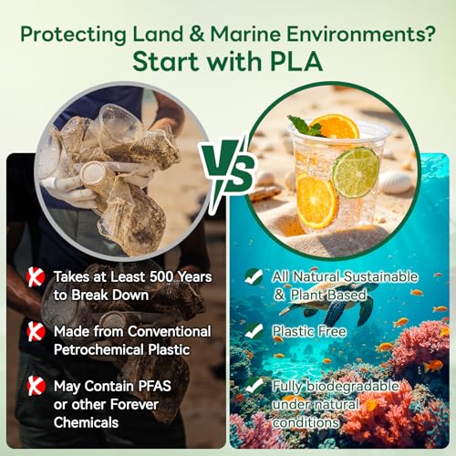 Vplus 12 oz Compostable Clear Plastic Cold Cups, 100 Pack Biodegradable Disposable Cups, BPA & PFAS Free, Plant-Based Plastic Cups for Juice, Wine, Parties, Weddings, and Everyday Use 8