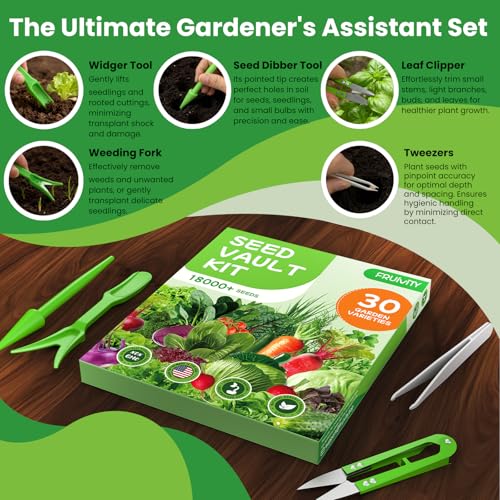Fruivity 30 Heirloom Seeds Variety Pack - 18500+ Non-GMO Seeds for Planting Vegetables, Home Garden Seeds for Hydroponic, Indoor and Outdoor, Easter Unique Gift for Mother, Women, Mom, Friend, Her