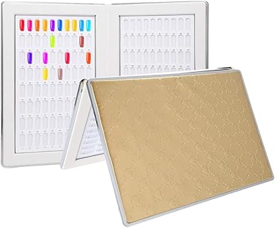 Nail Gel Card Nail Color Display Book Nail Gel Color Display Chart Gel Polish Practice, DIY Nail Art at Home[Gold]