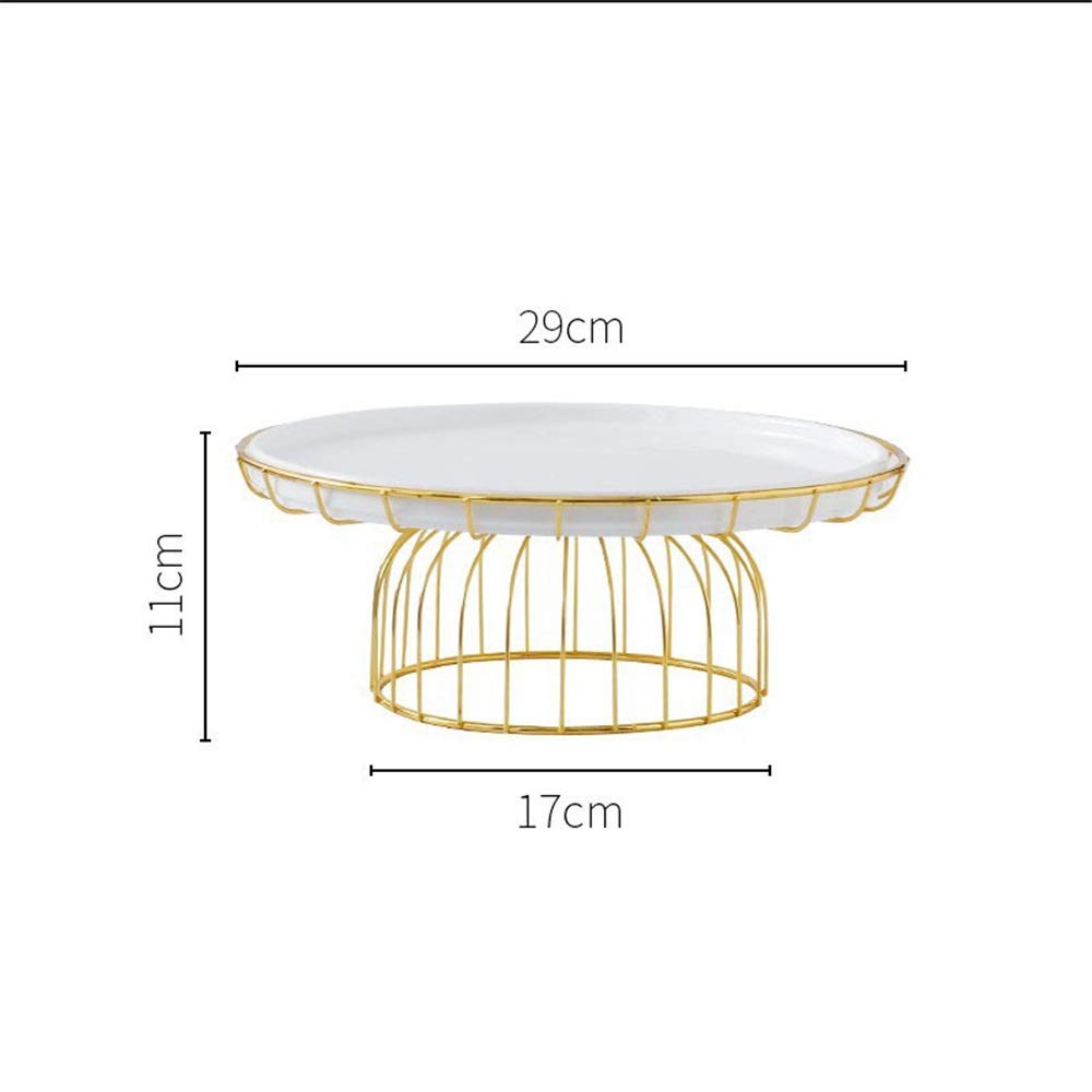 Soporte de cerámica para Tartas, de Tres Niveles, para postres, Ideal para cumpleaños, Bodas, Fiestas, Pasteles, Comida y postres de Frutas (Blanco, Talla única)