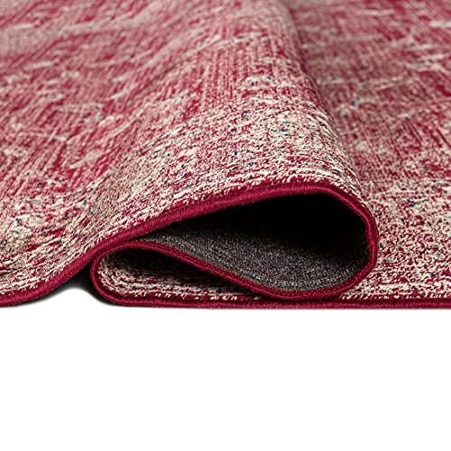 Carpeto Rugs Teppich mit Fransen Orientalisch in Rot - Wohnzimmer Schlafzimmer - Klassisch Orient Muster dicht gewebt… – Bild 4