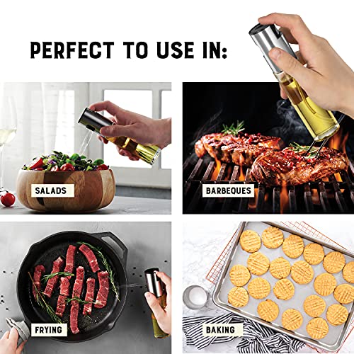 Shinekite Olive Oil Spray Bottle For Cooking, 100Ml - Oil Mister For Bbq, Salad Roasting Baking Or Frying - Multifunctional Transparent Spray Bottle For Oil Water Vinegar, And Liquid Seasonings 2 Pack #TOP5