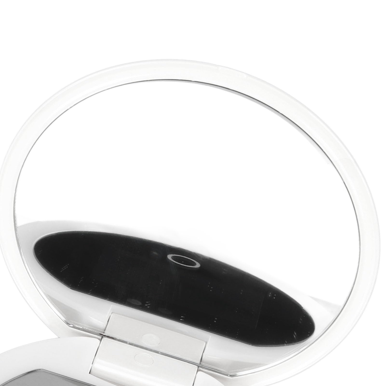 Miroir de Maquillage de Voyage éclairé par LED 3,5 Pouces - Compact Avec Test de Protection Solaire pour Caméra UV - Portable Grossissement 2X
