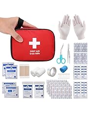 HONYAO Första Hjälpen Kit 90 st, Mini First Aid Kit, Små Resor Första Hjälpen Väska för Utomhus Hem Kontor Bil Camping Vandring Barn Cykel