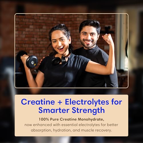 Image of Foodstrong Micronised Creatine Monohydrate Powder With Electrolytes, 3.3g Per Serving, Unflavoured, Supports Muscle Growth & Athletic Performance - 100g (30 Servings)