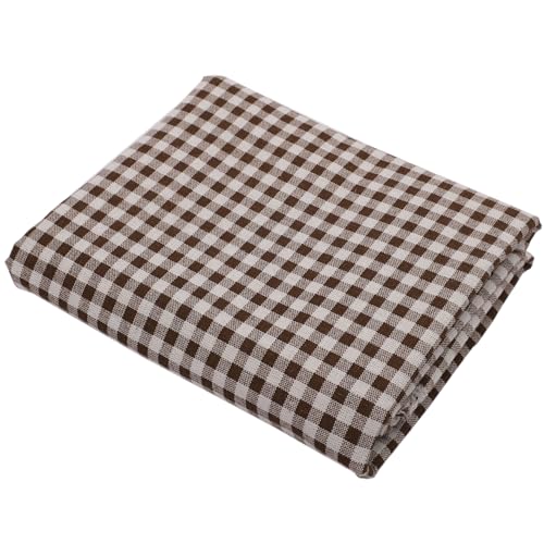 Tissu de 3 m coton et lin à carreaux 150 cm pour couture de rideau et nappe