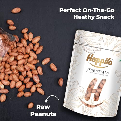 Image of Happilo Essentials Raw Peanut 500g, Plant-based Protein, Healthy Snacks, Guilt-Free (Pack of 2)