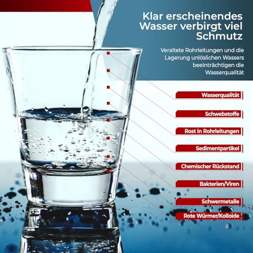 5 Stufen Umkehrosmose Filter Set mit 50 GPD Membran Osmoseanlage Filter Ersatzfilter Kompatibel 99% Systeme Osmose 10 Zoll Wasserfilter Effektive Filterleistung kokosnuss Qualität von JACAR