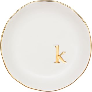 COLLECTIVEHOME Ceramic Jewelry Tray 4.75" White - Decorative Trinket Dish for Rings Earrings Keys - Ideal Women's Gift for Birthday Mother's Day