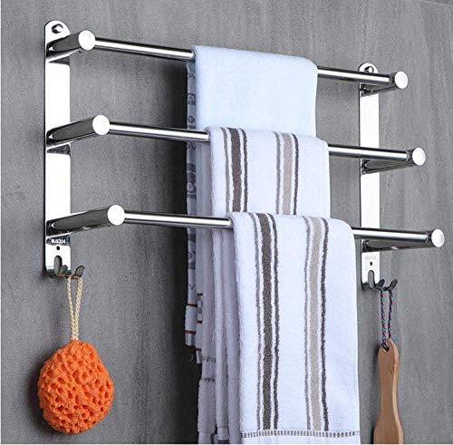 Rack de serviette en acier inoxydable LWX avec double étagère pour hôtel