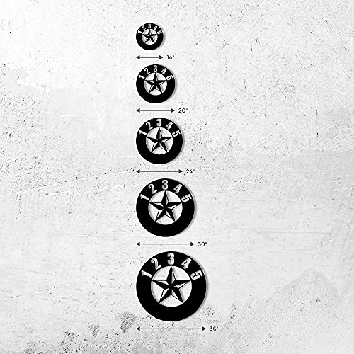 Personalized Nautical Star Metal House Number Round Address Plaque | Red, Black, Or Silver | Custom Texas Street Address Metal Wall Sign Wall Art Customized Outdoor Address Marker - Made In Usa #TOP3