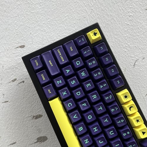 Image of Guffercty kred SA Profile PBT Keycaps,173 Full Set Double Shot Durable Keycaps for Custom Mechanical Keyboard Mod Fit 60% 100% Layout for Gamers Typists (Cyberpunk)