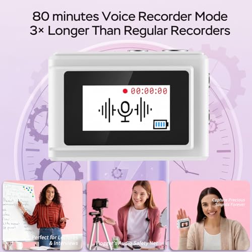 كاميرا تسجيل فيديو صغيرة 1080P HD - كاميرا فيديو رقمية بسلسلة مفاتيح مع بطاقة 64GB، شاشة HD 0.96 انش، عمر بطارية طويل، كاميرا صغيرة محمولة للغاية للسفر / مدونات الفيديو / اللقطات الليلية (ابيض)