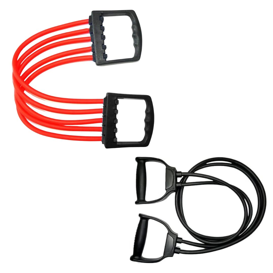 Quality Picks- Adjustable Chest Expander with 5 in1 Rubber Resistance Ropes/Chest Flexor/Muscle Pulling Exerciser + Unbreakable Double Toning Tube for Strength Training, Resistance Band for Workout (B0D5RM5LQ5) Amazon Price History, Amazon Price Tracker