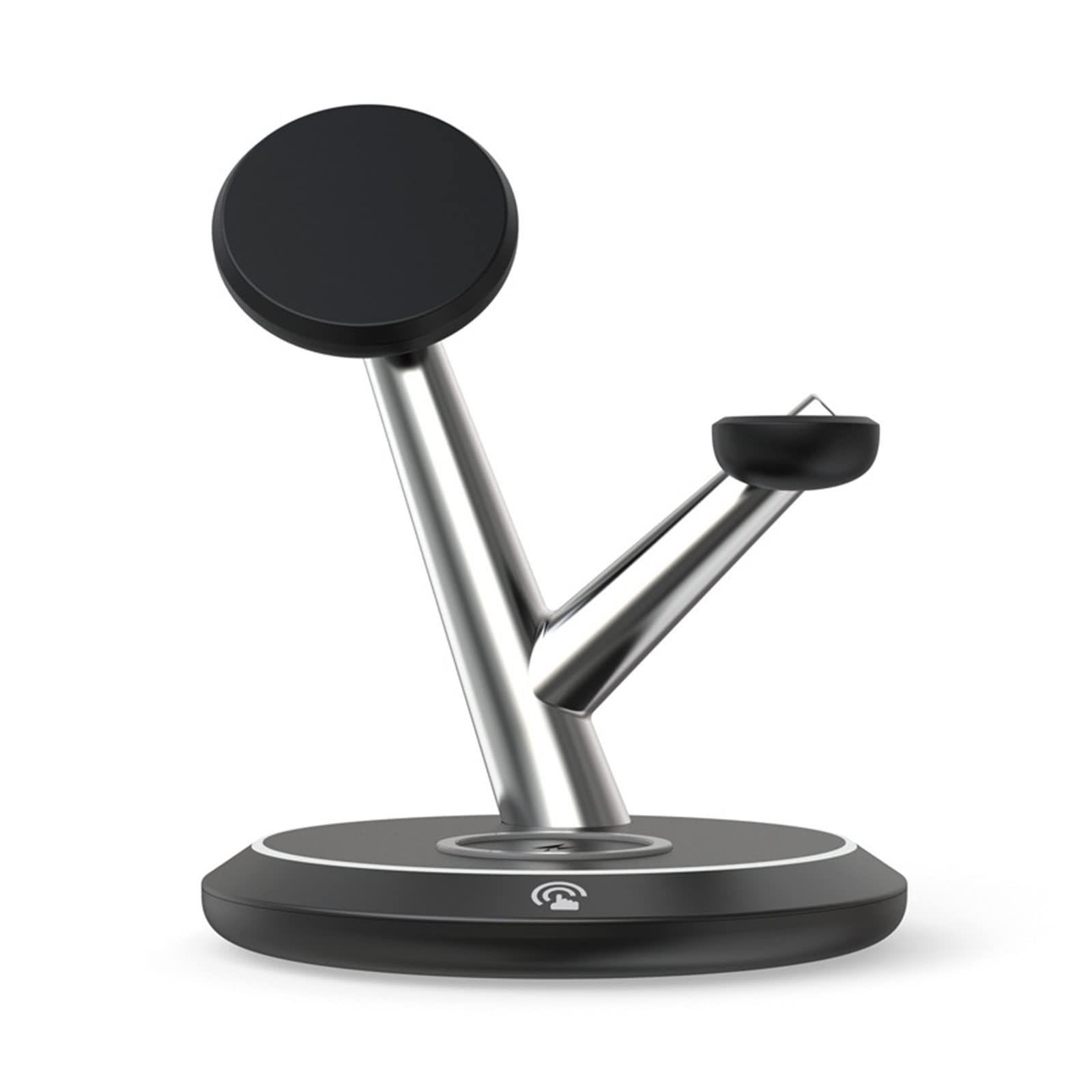 Magnetyczne ładowarki bezprzewodowe do telefonu Lampa 3 w 1 ze stacją ładującą indukcyjną do akcesoriów do zegarków słuchawkowych(Silver)